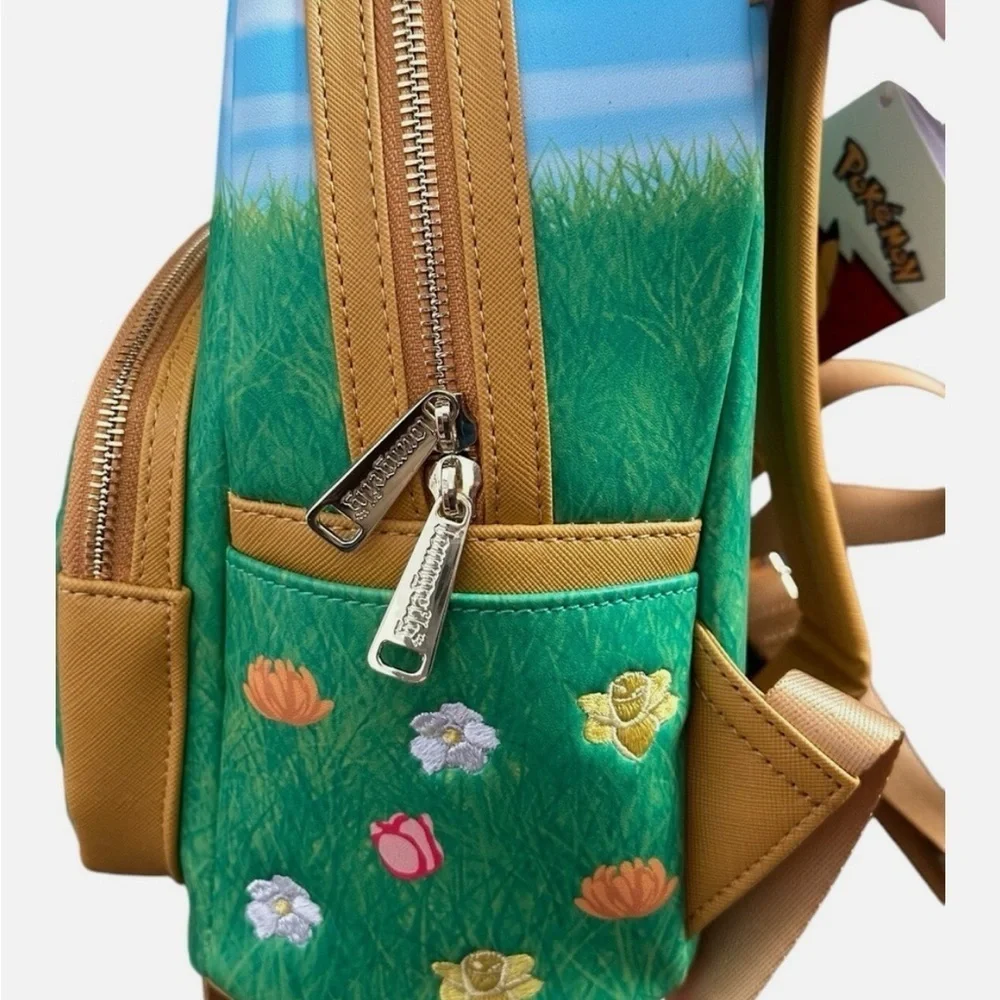 Loungefly Pokemon Eevee Embroidered Flowers Grass Mini Backpack